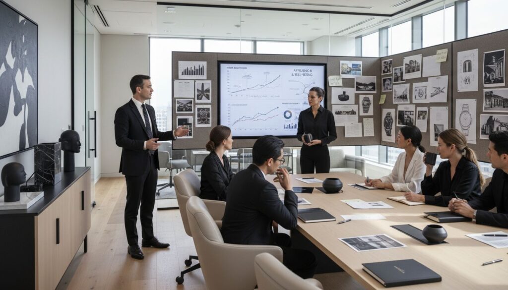 luxury brand strategy meeting