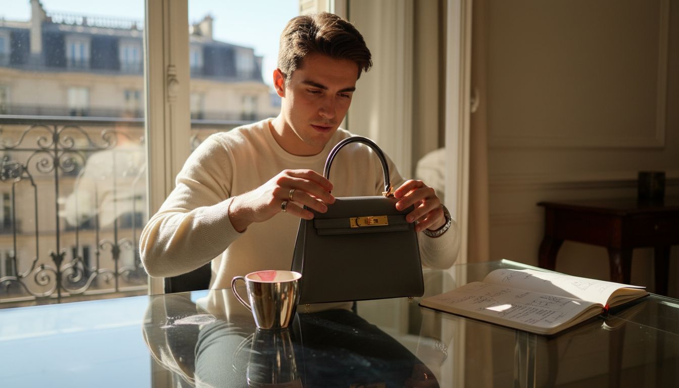 Luxury influencer prepares designer campaign scene