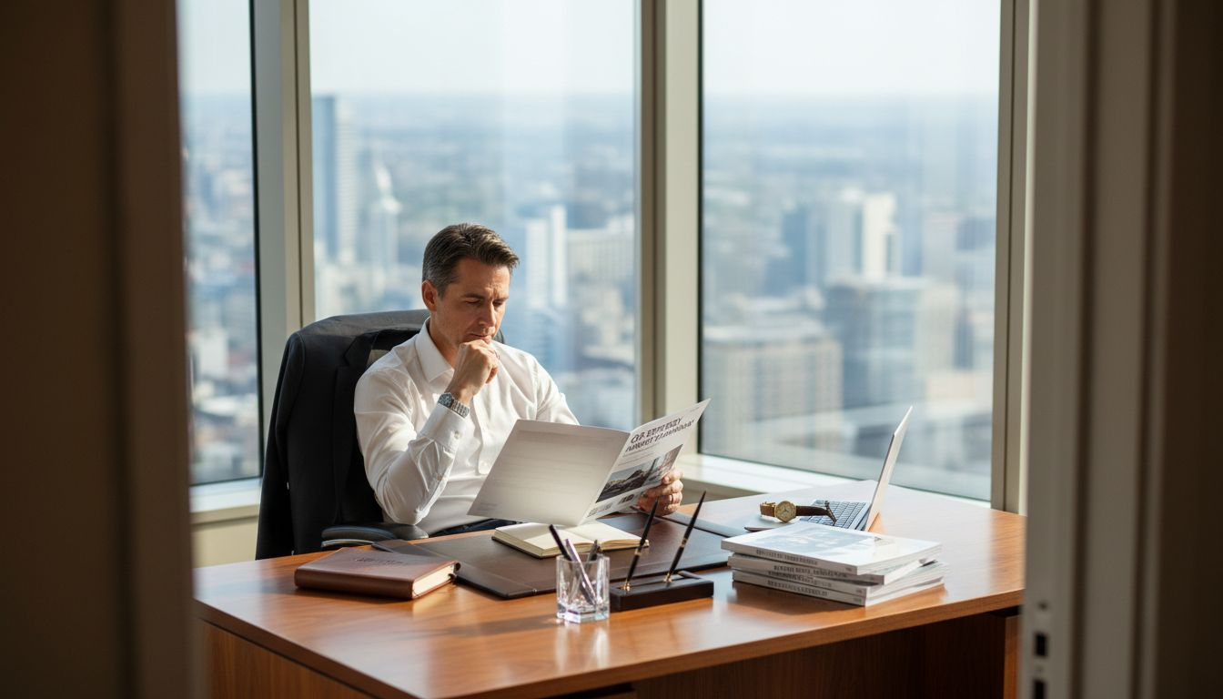 Luxury brand executive in upscale office