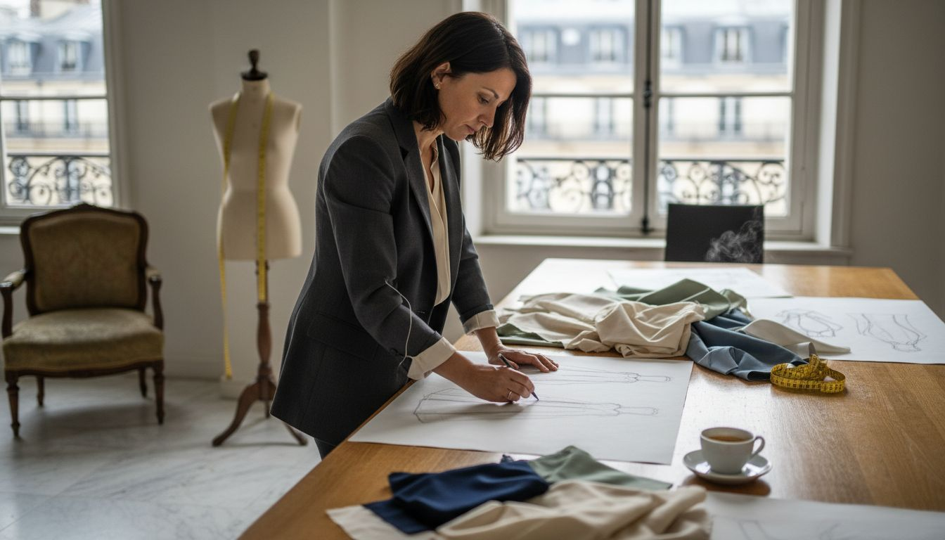 Designer sketching in Parisian atelier