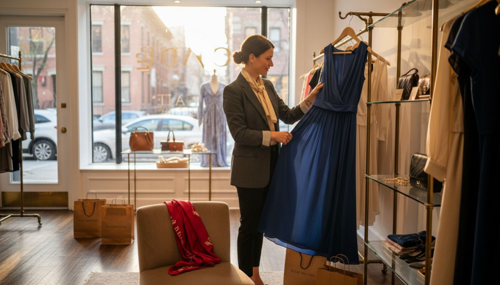 What Is Experiential Luxury and Why It Matters Customer enjoying luxury boutique shopping experience