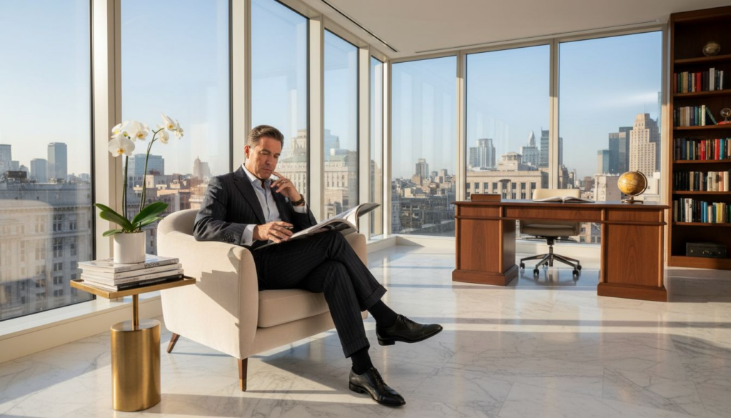 Luxury client reviewing brand experience