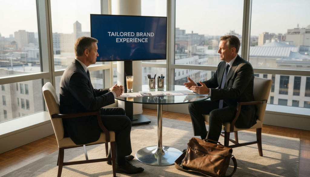 Executive meeting for personalized luxury brand