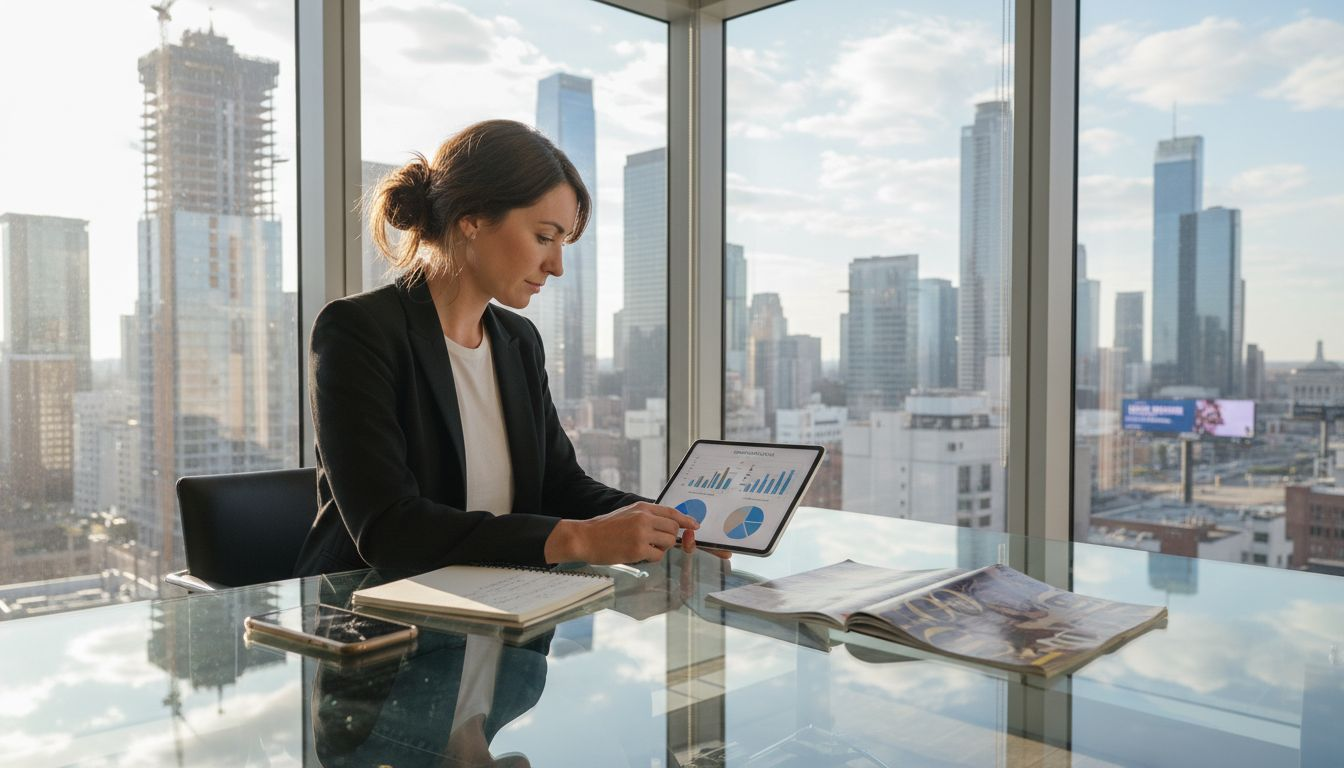 Marketing manager reviewing digital campaign analytics