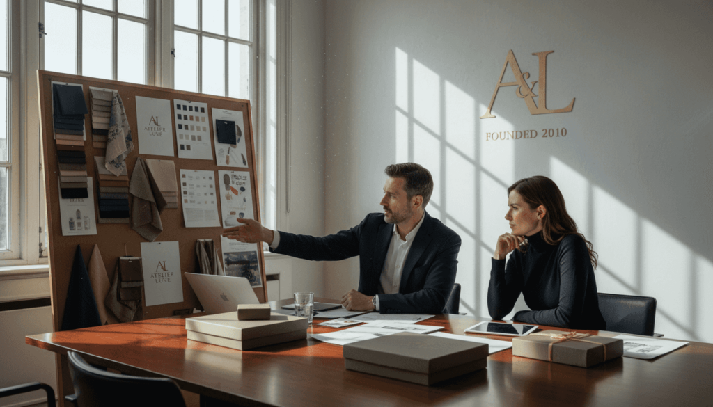 Brand Consistency: Building Luxury Trust and Image Directors reviewing luxury brand identity