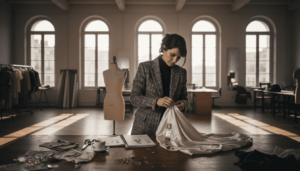 Designer hand-stitching NFC-enabled luxury dress