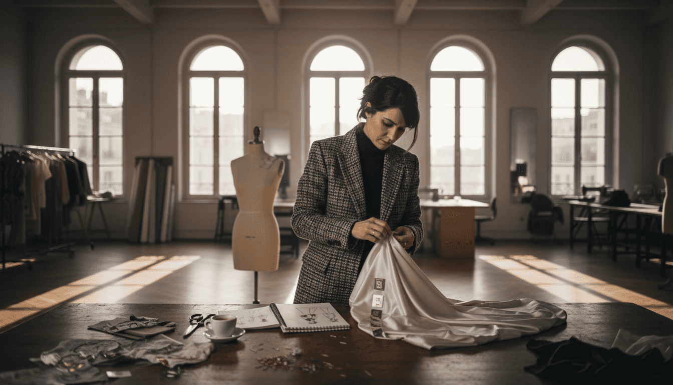 Designer hand-stitching NFC-enabled luxury dress