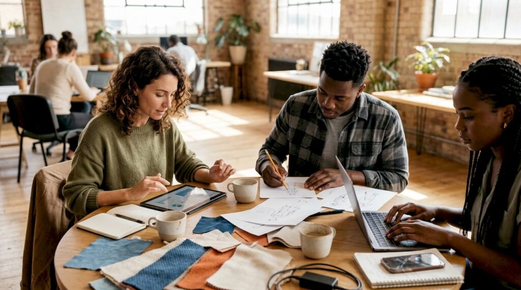 Fashion marketing team in planning meeting