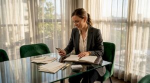 Event coordinator prepares luxury brand experience