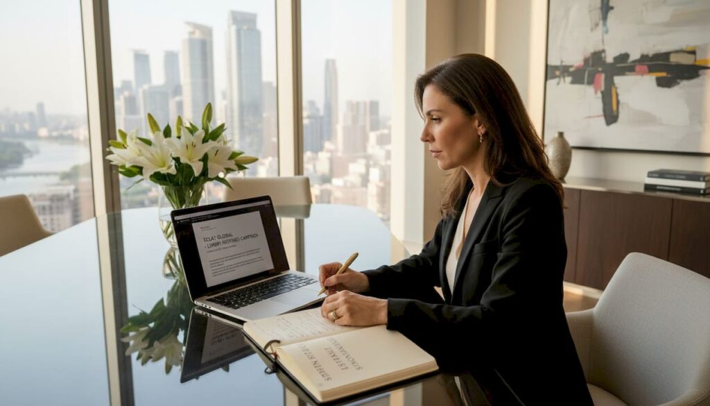 Strategist reviews luxury campaign plan