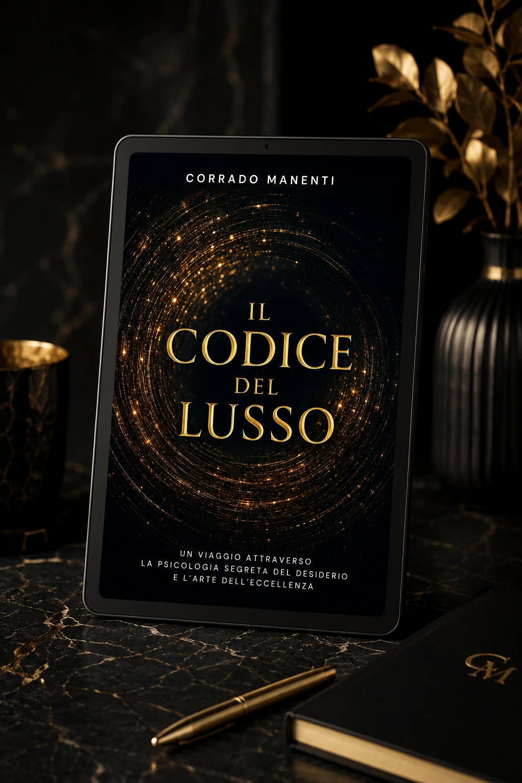Mockup del libro Il Codice del Lusso in formato eBook su iPad