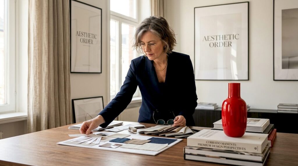 Brand strategist reviews sensorial mood board