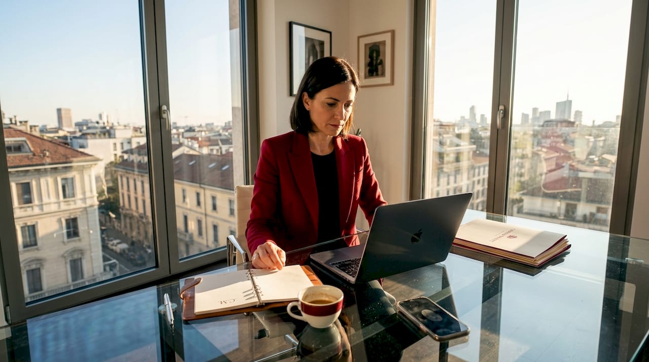 Luxury executive working on digital strategy