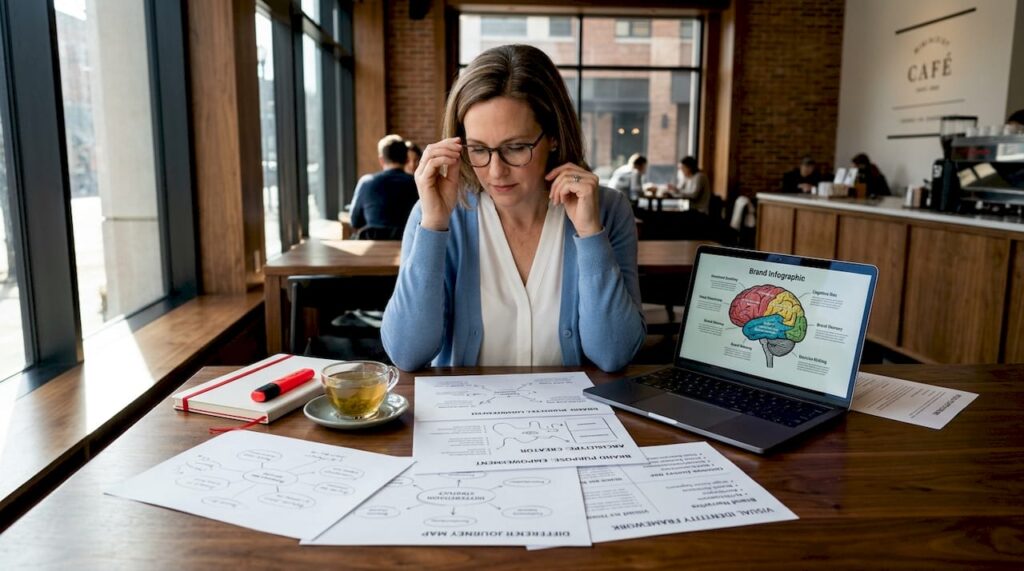 The Role of Psychology in Branding: A 2026 Guide Brand psychologist analyzing branding strategy at desk