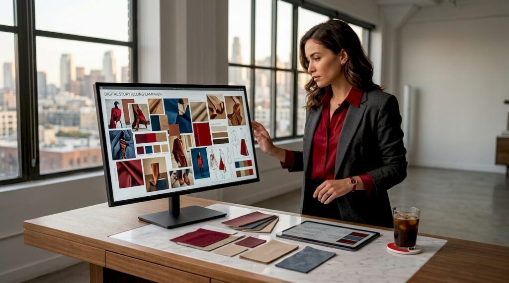 Digital Storytelling in Fashion: A 2026 Brand Guide Fashion brand strategist working on digital storytelling