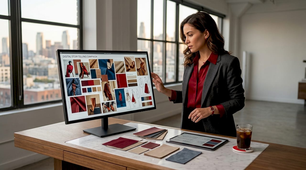 Fashion brand strategist working on digital storytelling