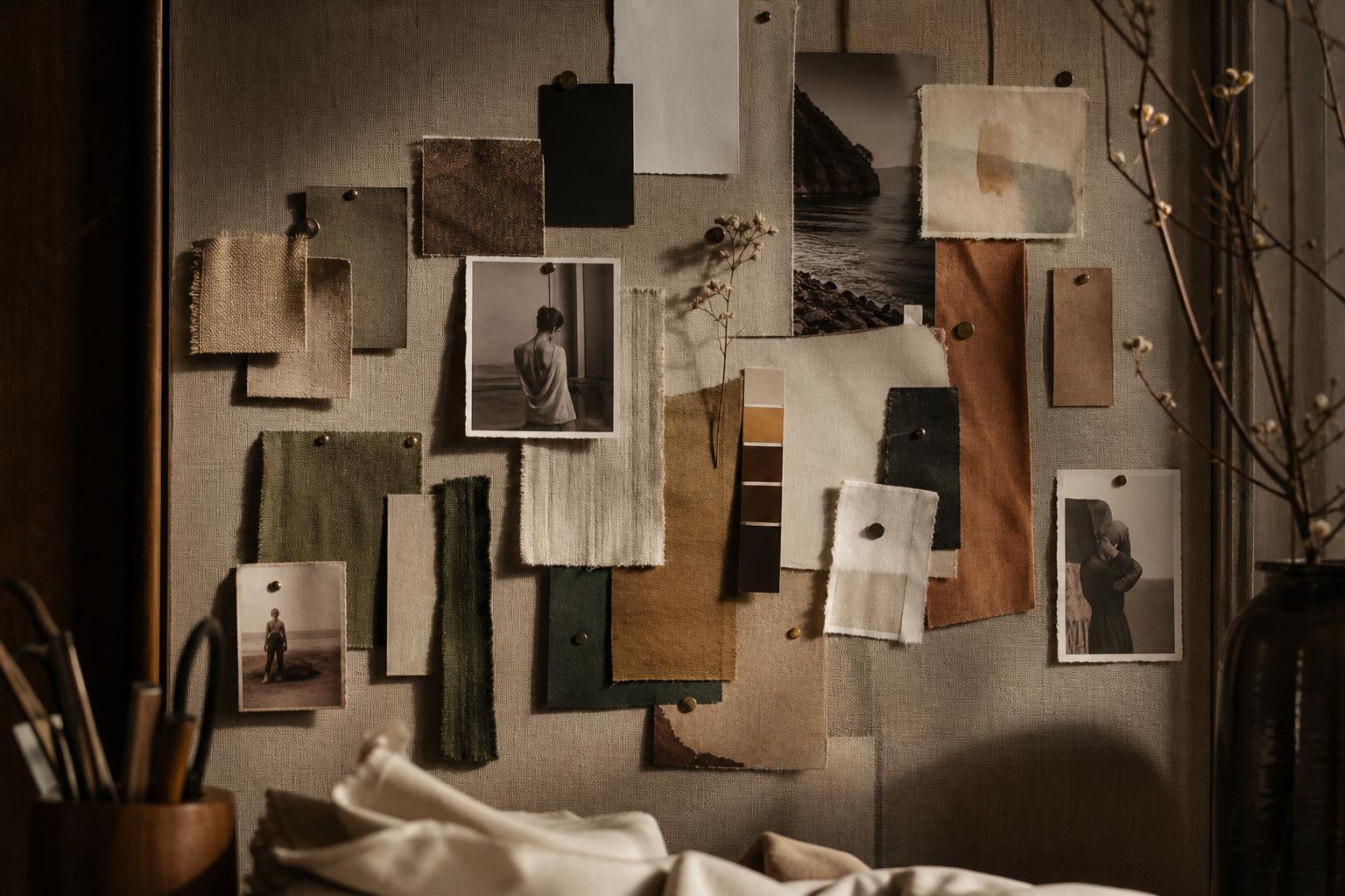 Brand identity — Archetipo visivo: moodboard con texture e colori
