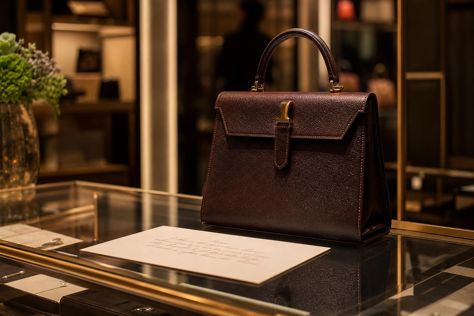 L'Equazione del Valore nel Lusso: perché un Patek Nautilus passa da 35k a 470k in un anno Equazione del Valore — il Journey: dettaglio di una boutique luxury con borsa in pelle e biglietto manoscritto
