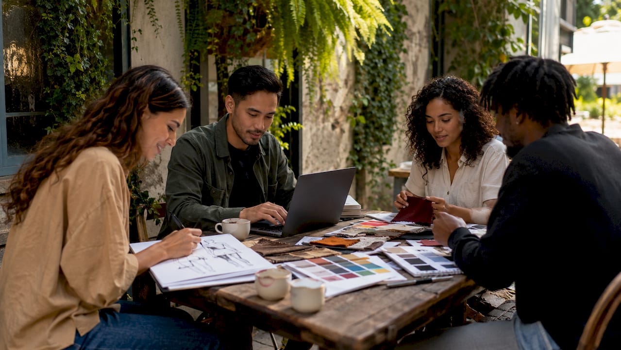 Team planning fashion marketing campaign