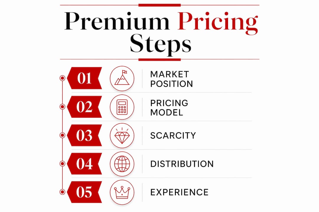 Infographic showing premium pricing strategy steps