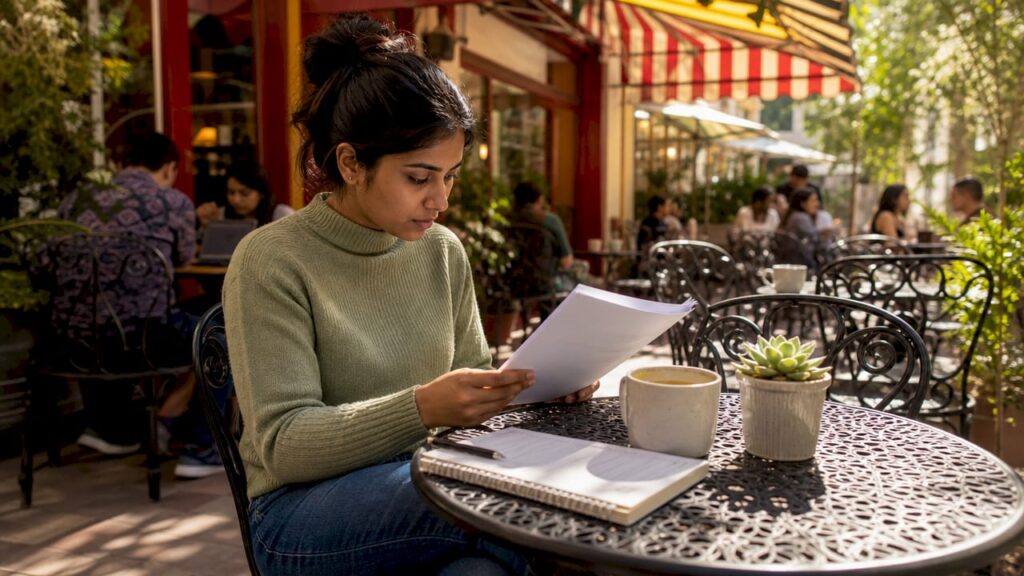 Woman studying e-commerce psychology report