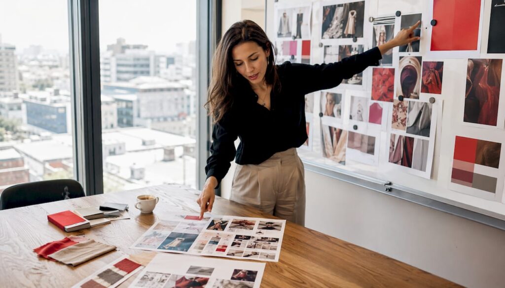 Why Early Trend Adoption Matters for Luxury Brands Fashion marketer reviewing trend report in office